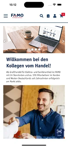 App-Bildschirm: Start